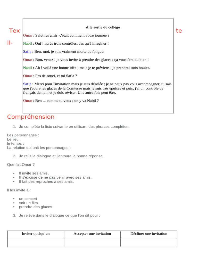 Expressions pour inviter et répondre | PDF