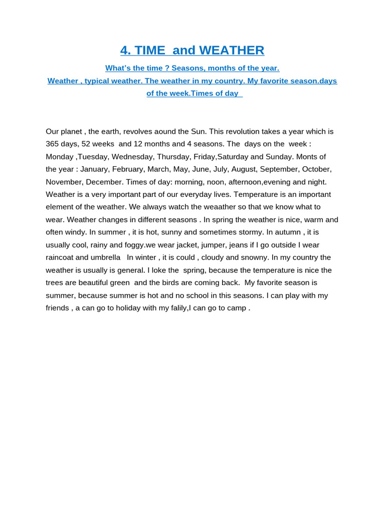 4. Time and weather | PDF