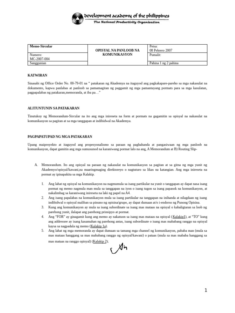 Memo | PDF