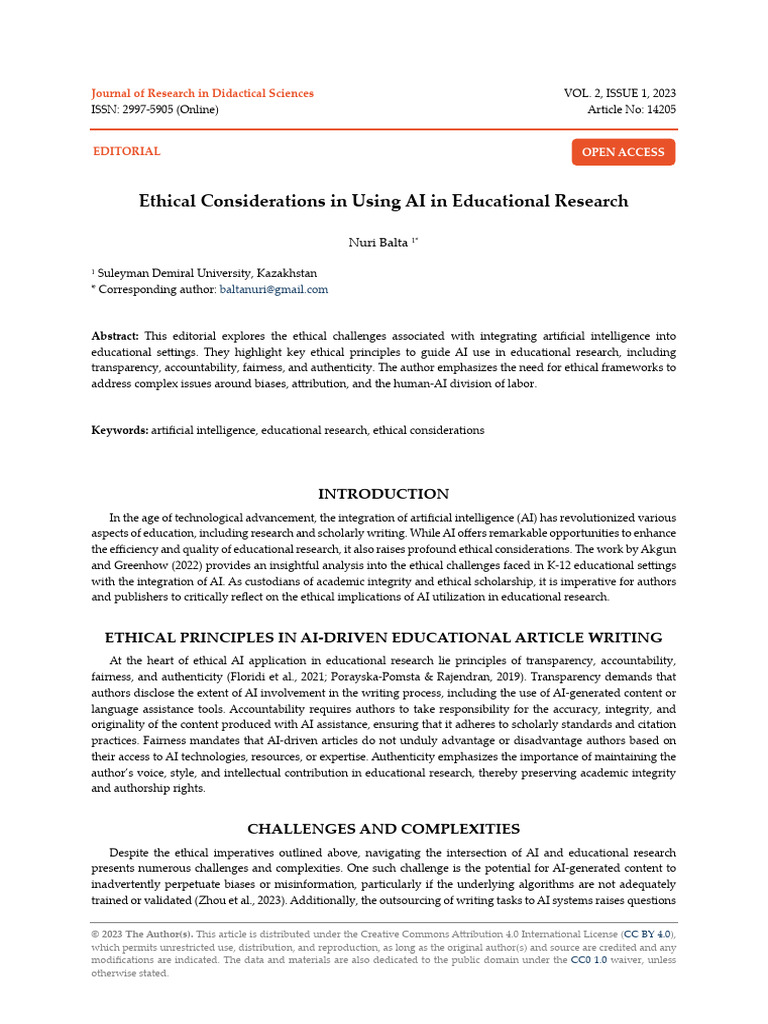 Ethical AI in Educational Research | PDF | Artificial Intelligence ...
