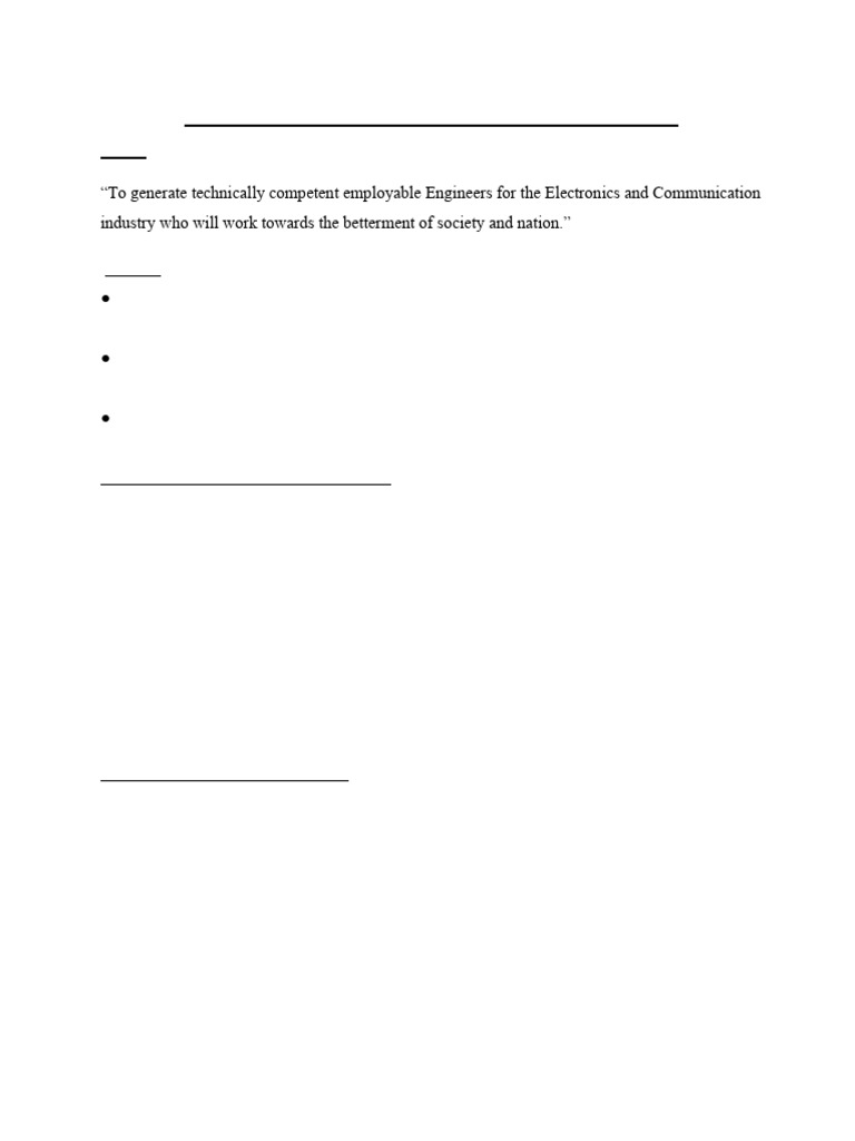 ECE - Vision - Mission - PEOs - PSOs | PDF | Engineering | Knowledge