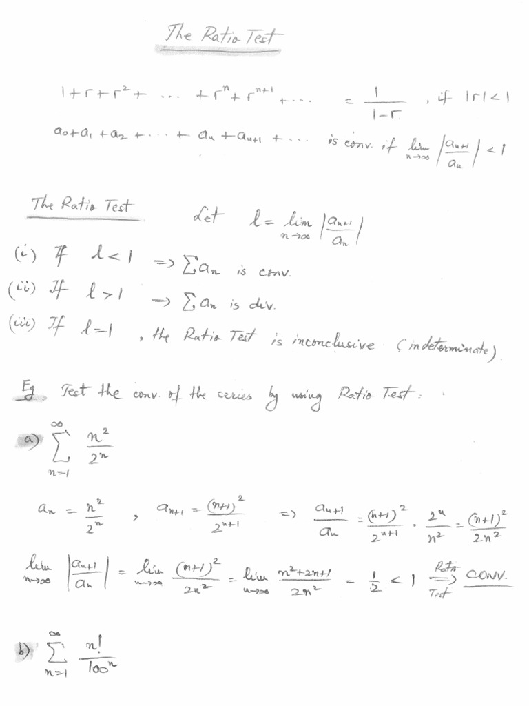 Ratio Test | PDF