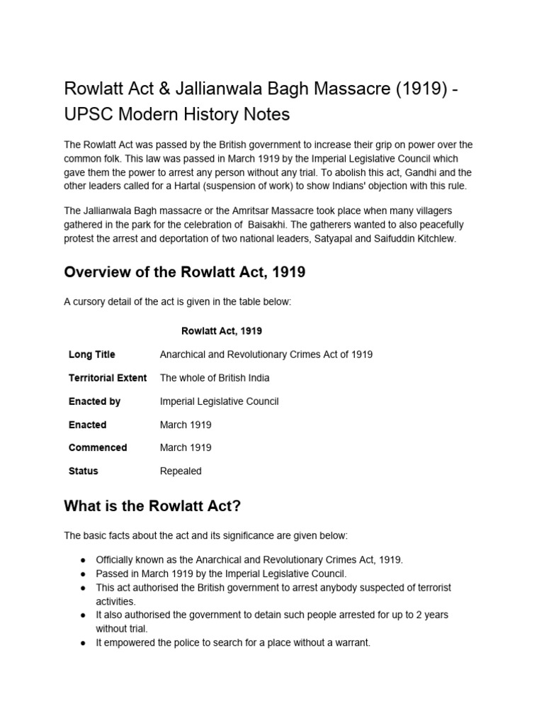 rowlatt-act-jallianwala-bagh-massacre-1919-upsc-modern-history-notes