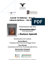 Presentazione del libro "Femminicidio" a Reggio Emilia, 13.02.2012