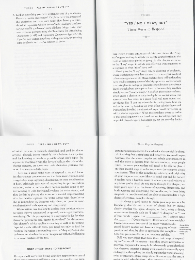Graff and birkenstein yes no okay but they say i say pdf