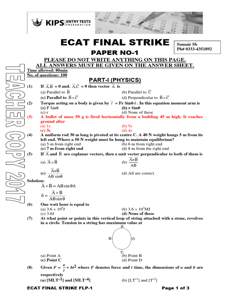 01 PAPER NO-1 (CH 1-6) Final by Riaz SB | PDF | Mass | Torque