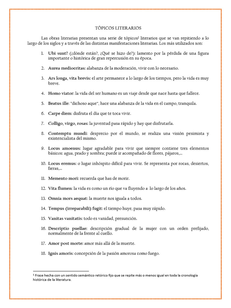 Tópicos Literarios | PDF