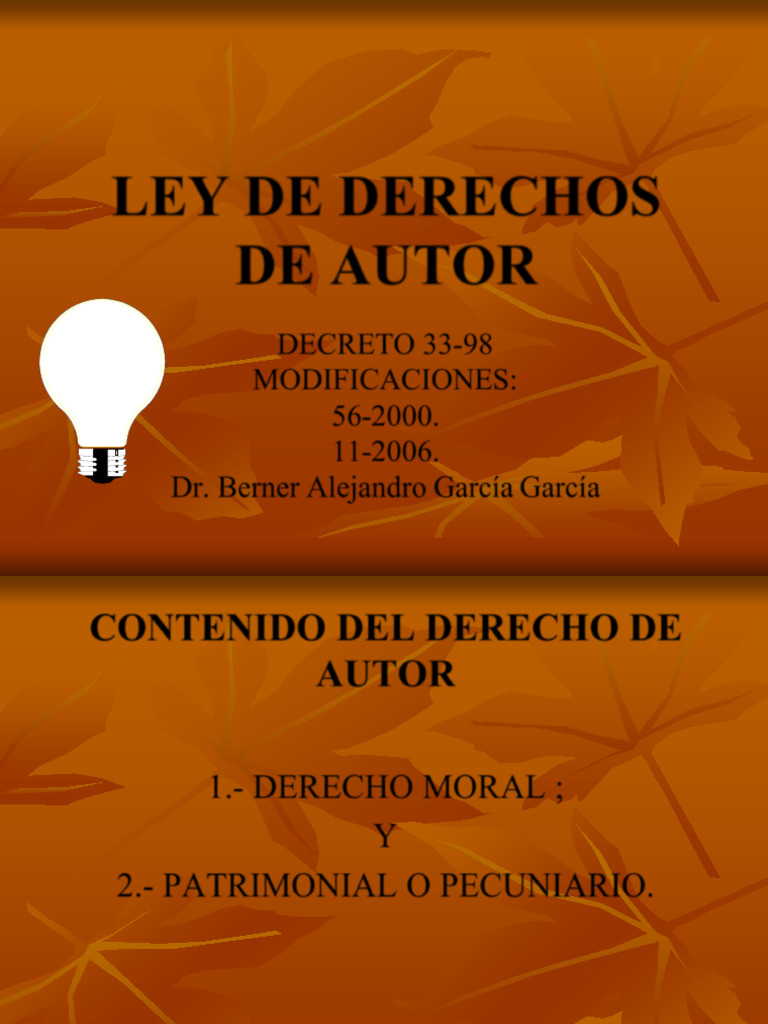 Ley de Derechos de Autor y Modificaciones | PDF
