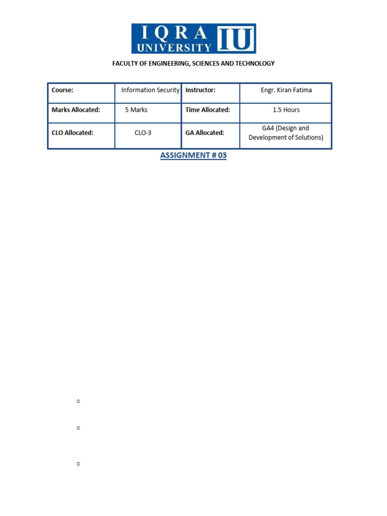 Assignment No. 3 IS | PDF