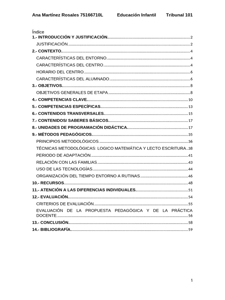 Propuesta Pedagógica Educación Infantil | PDF | Educación de la primera ...