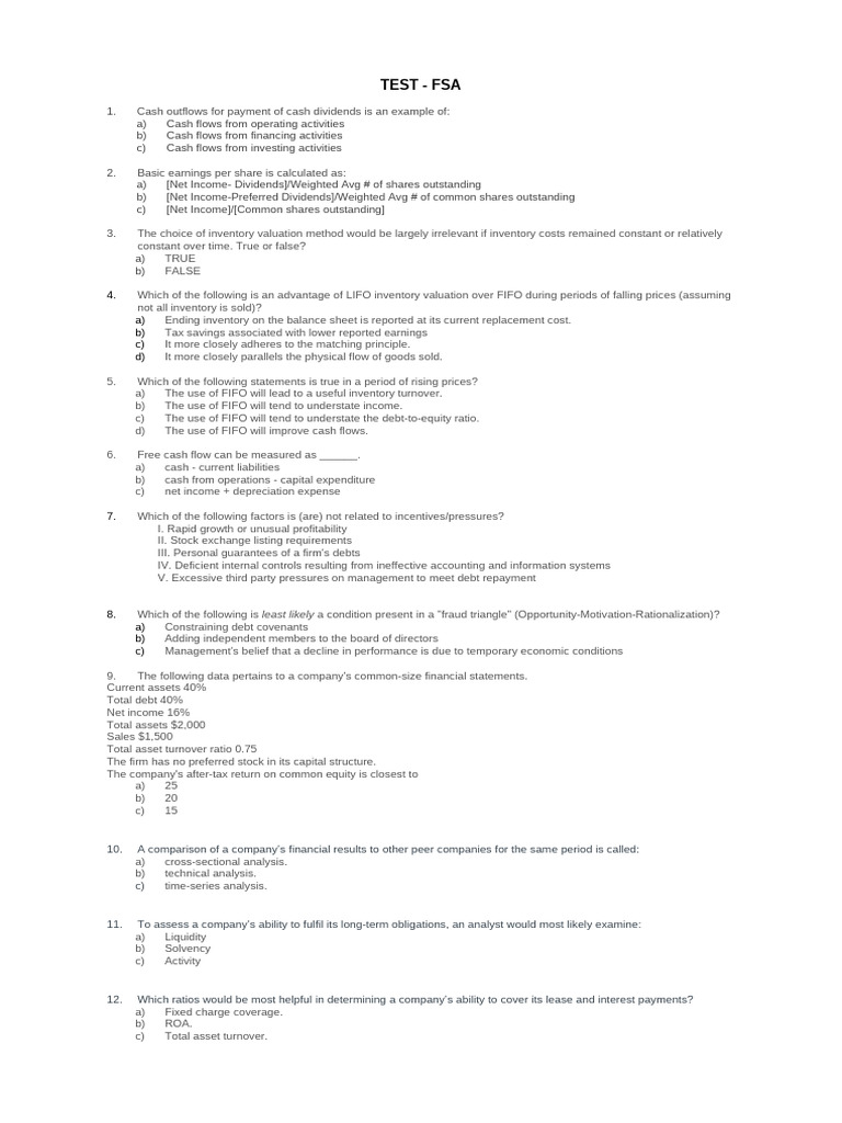 Test | PDF | Dividend | Expense