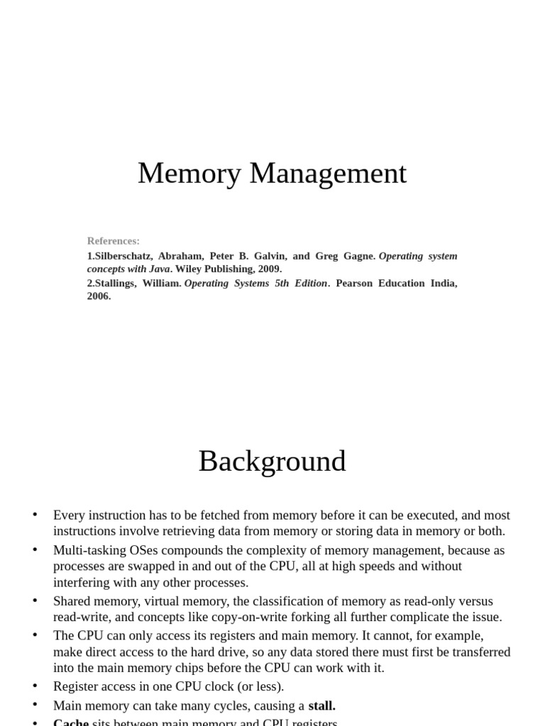 8.1 Memory Management | PDF | Computer Hardware | Computer Architecture