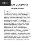 Target Marketing Segmentation: Demographic