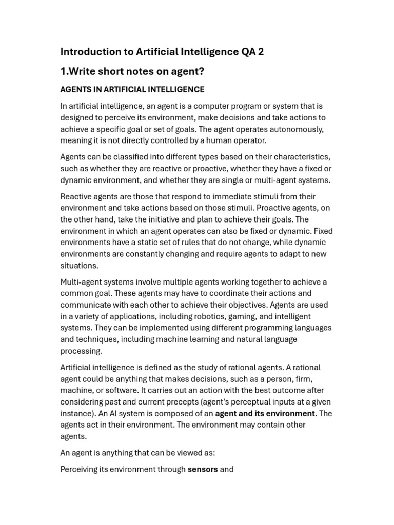 Introduction To Artificial Intelligence QA 2 | PDF | Bayesian Network ...