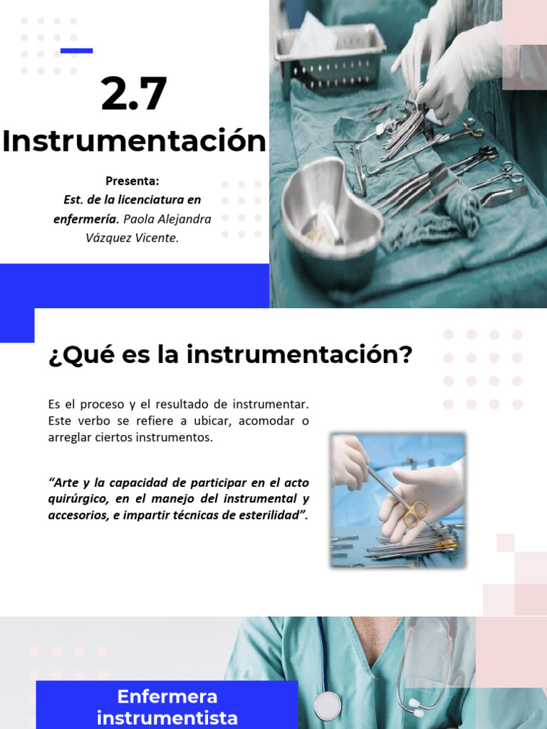 2.7 Instrumentación | PDF | Cirugía | Cirujano