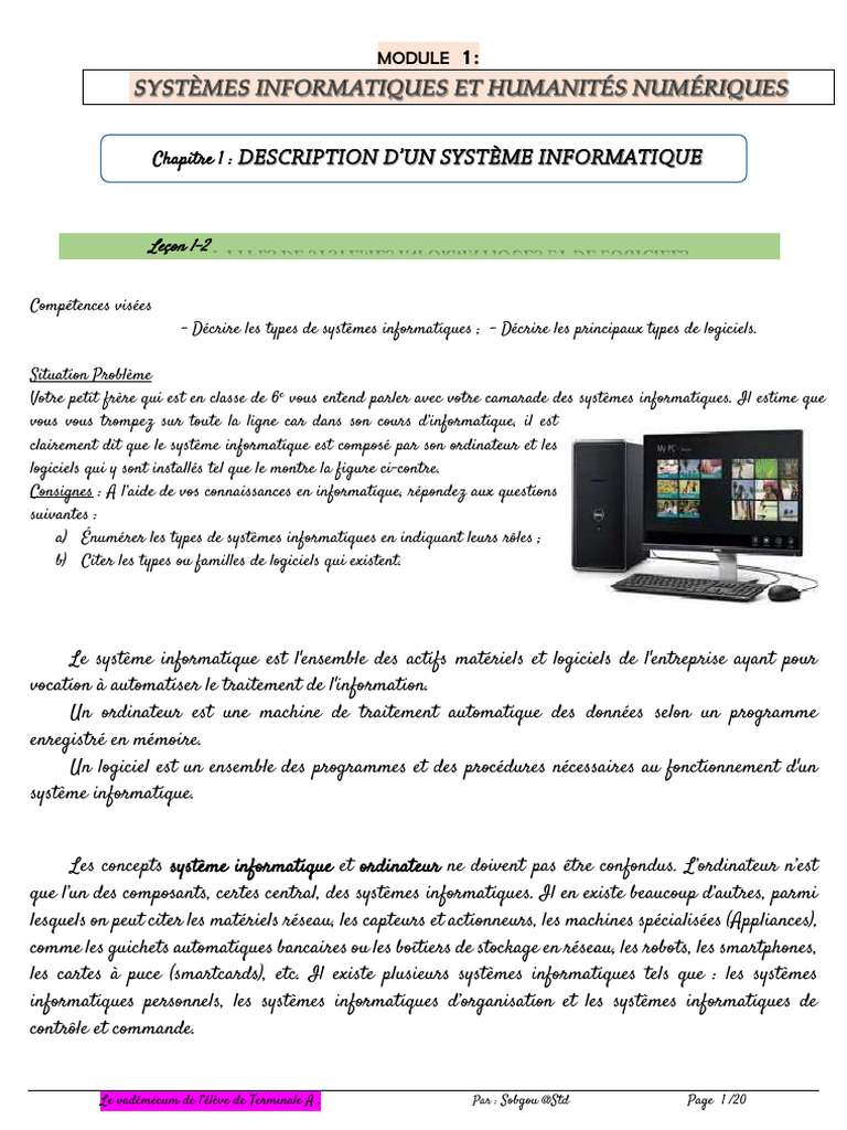 Types de systèmes et logiciels informatiques | PDF | Système d ...