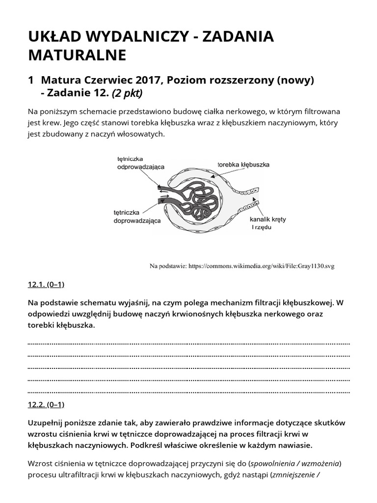 uk-ad-wydalniczy-zadania-maturalne-pdf