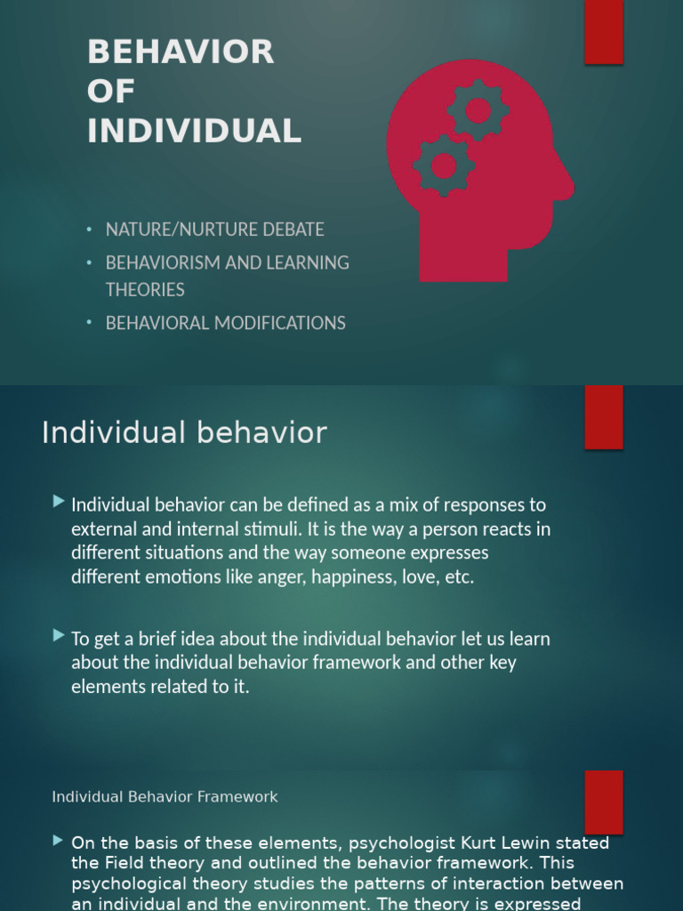 Understanding Individual Behavior Dynamics | PDF | Behaviorism ...