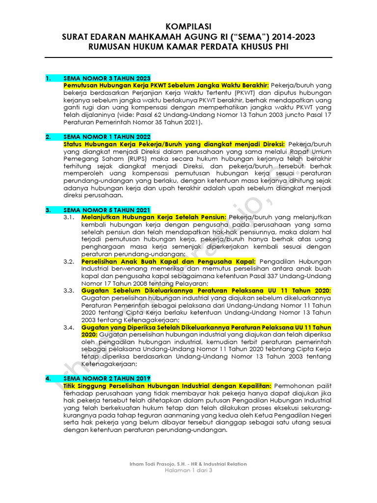 Kompilasi Sema 2014 2023 Tentang Phi Pdf