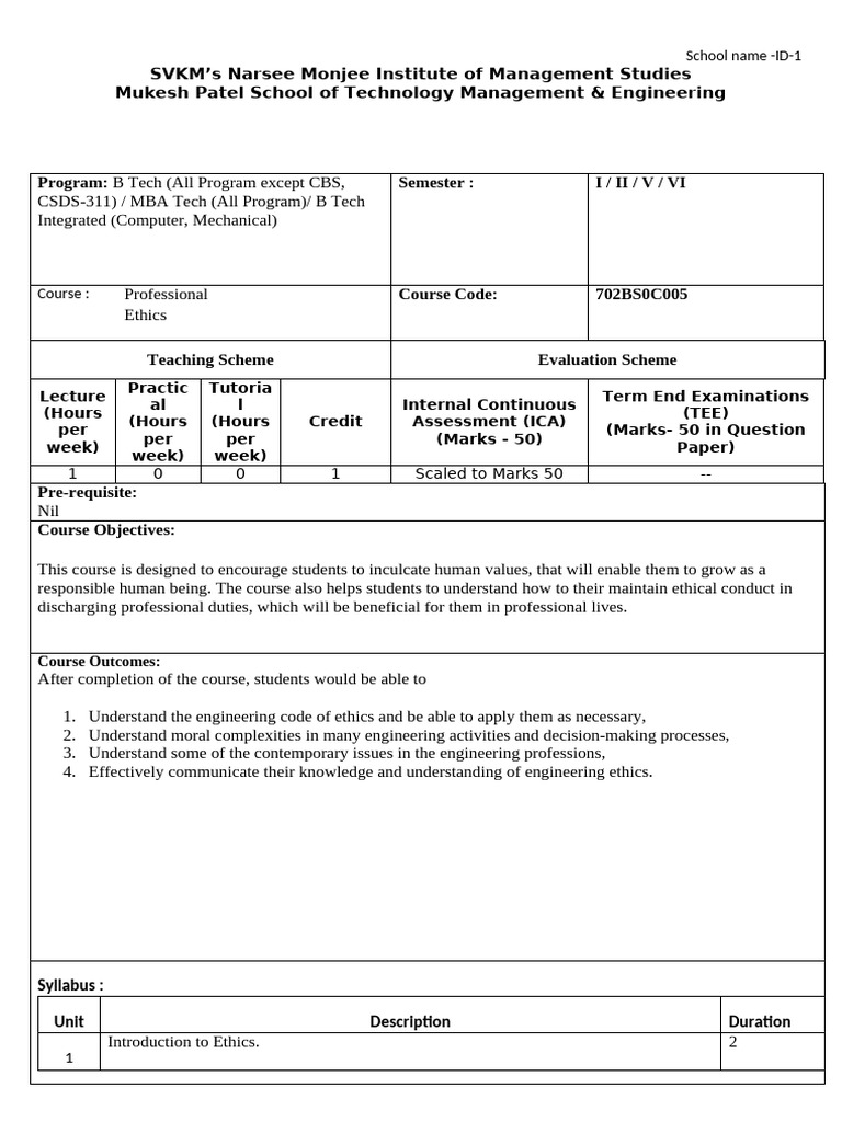 Professional Ethics in Engineering Course | PDF | Engineering | Morality