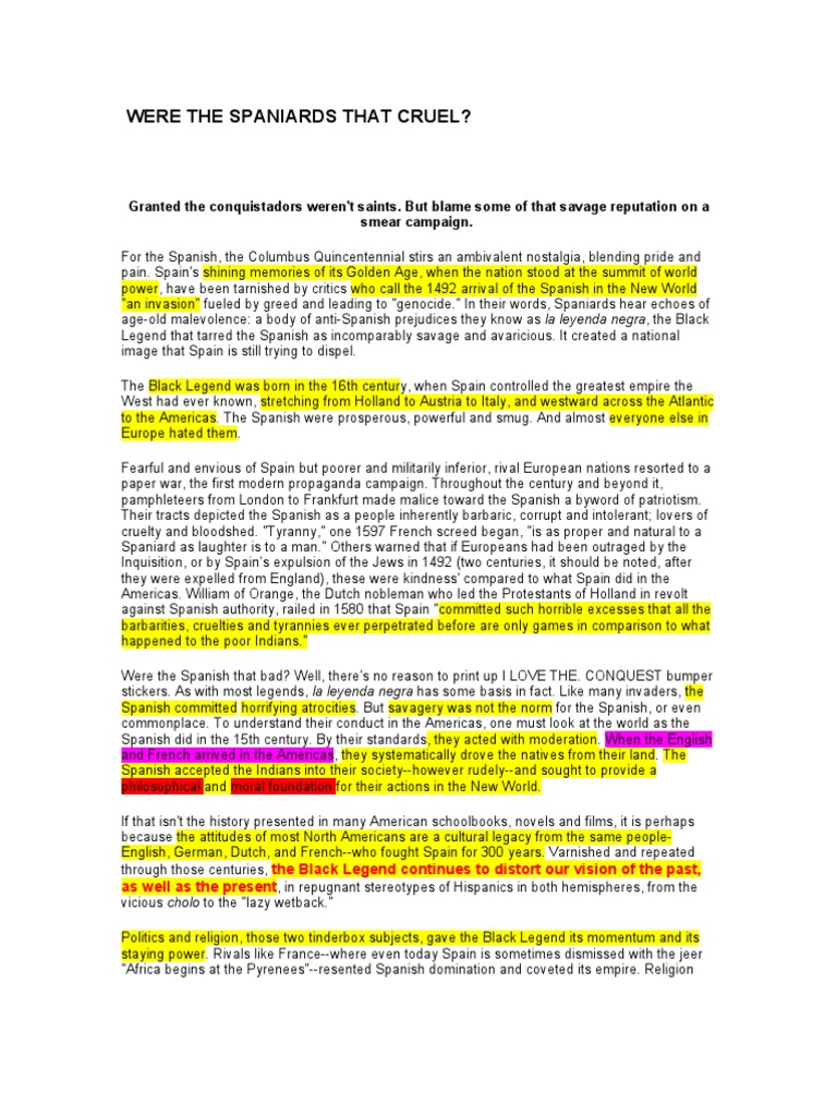 Were The Spaniards That Cruel PDF Indigenous Peoples Of The