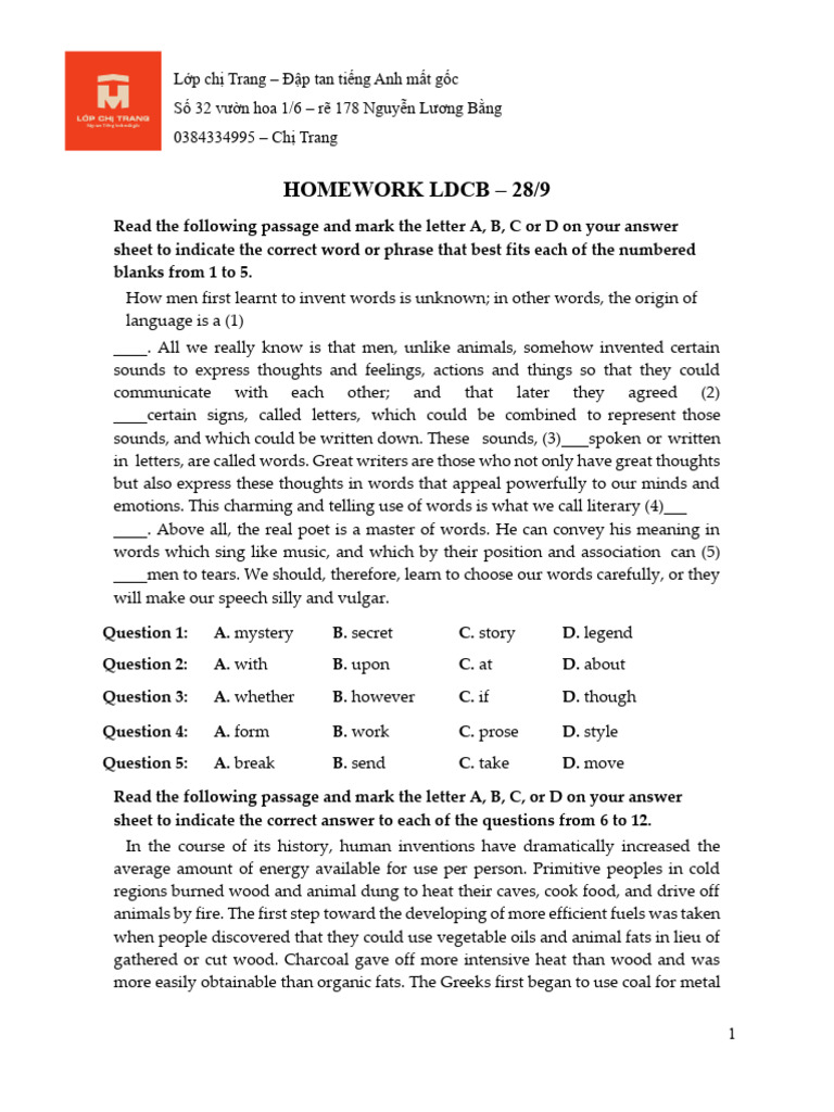 HOMEWORK LDCB 28.9 | PDF | Fuels | Petroleum
