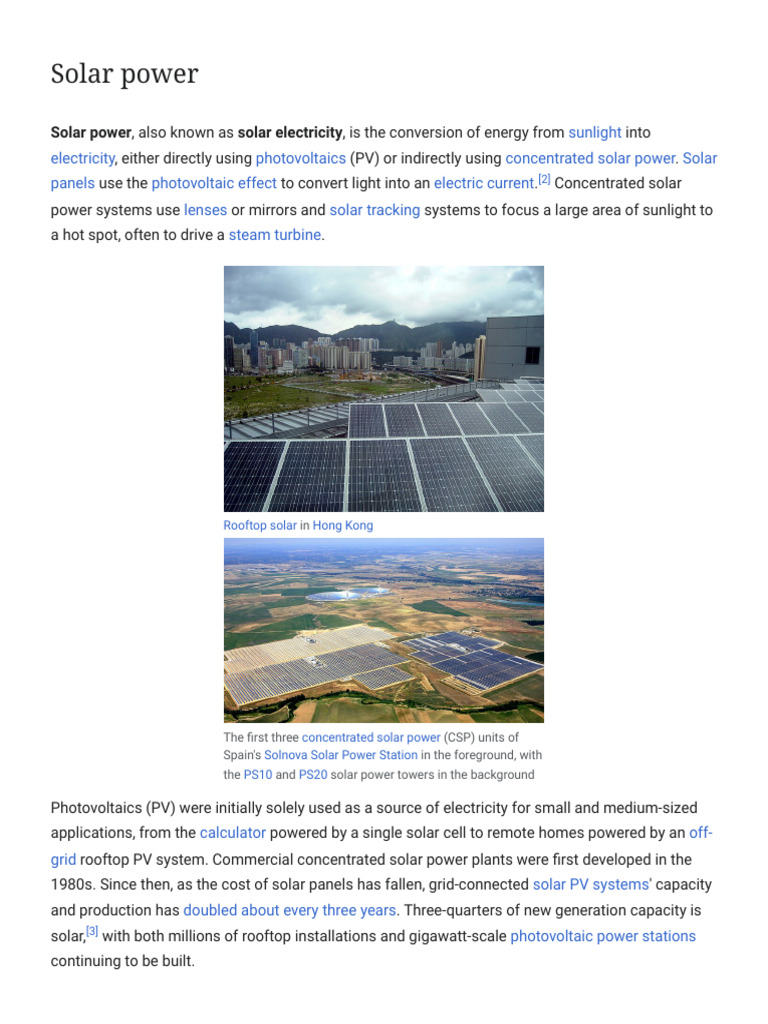 Overview of Solar Power Technologies | PDF | Solar Power | Photovoltaics