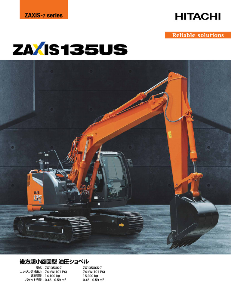 Product Medium Excavators ZX135US-7 ZX135USK-7 | PDF