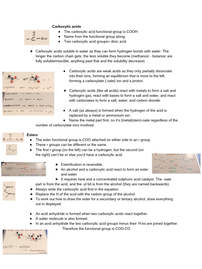 6.1.3 Carboxylic Acids and Esters | PDF | Acid | Ester