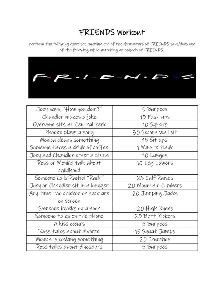 Friends workout pdf