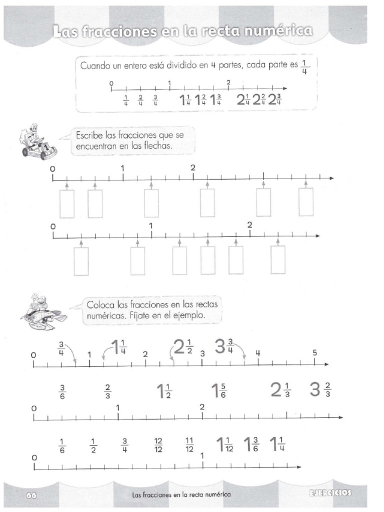 Recta Numérica y Fracciones | PDF
