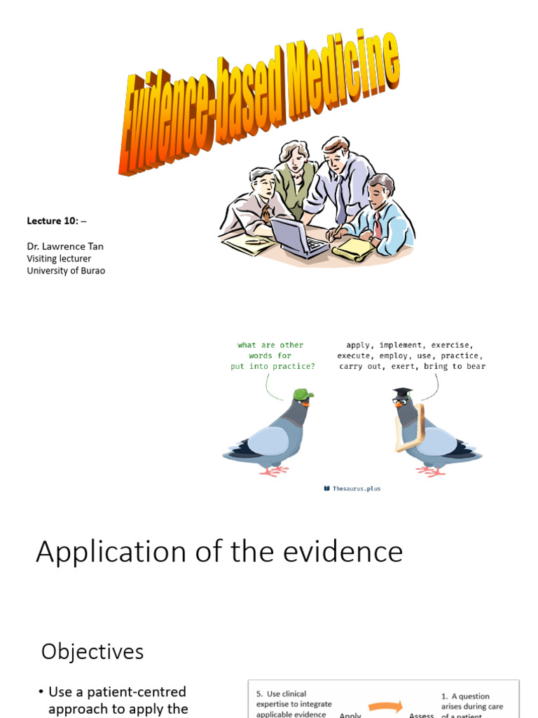 EBM 10 - Application of Evidence S2 2024 | PDF | Evidence Based ...