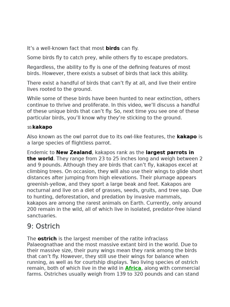 Flightless Birds Pdf Birds Penguin