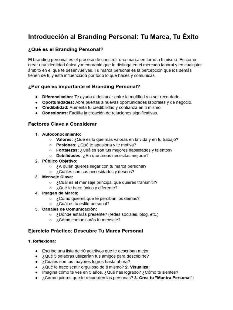 Introducción Marca Personal | PDF | Marca | Gestión de la marca