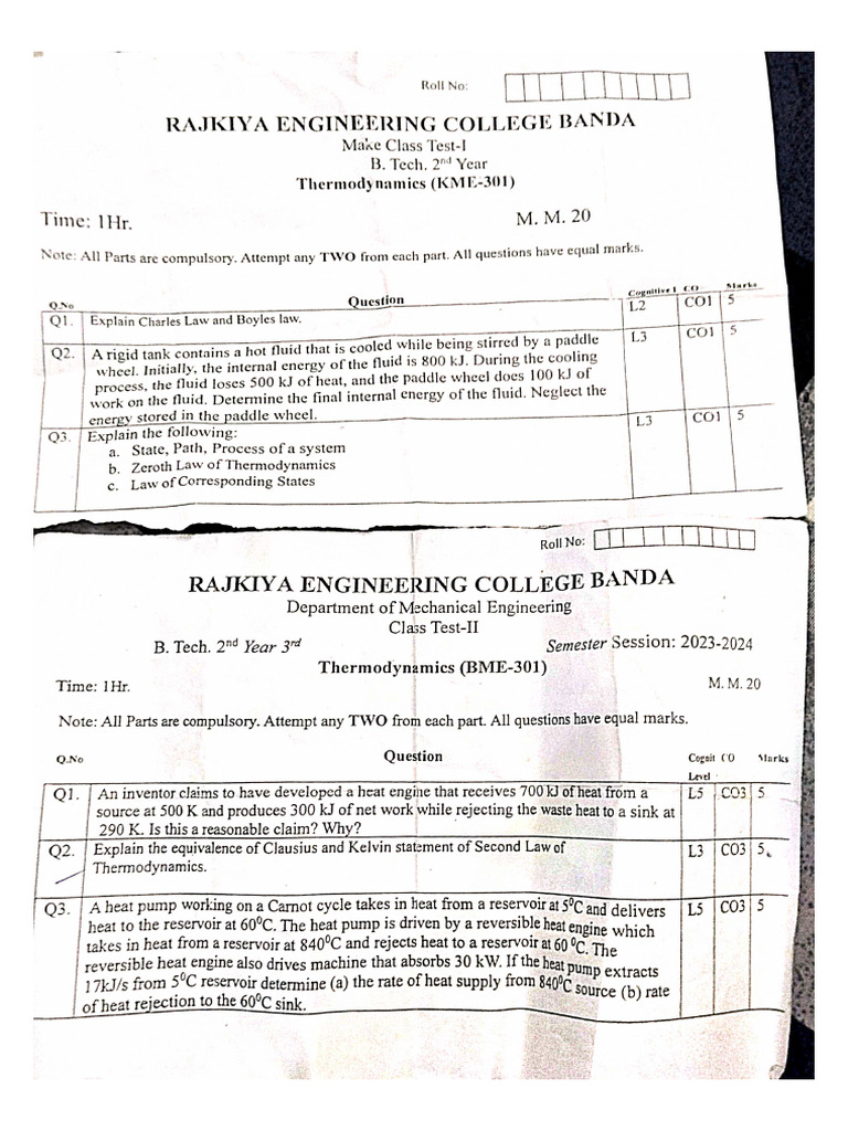 Question Paper of CT and Semester Exam | PDF