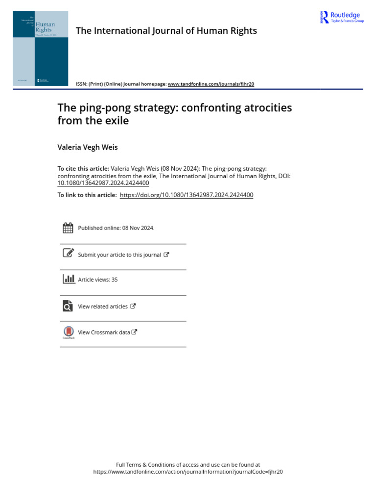 The Ping-Pong Strategy Confronting Atrocities From The Exile PDF