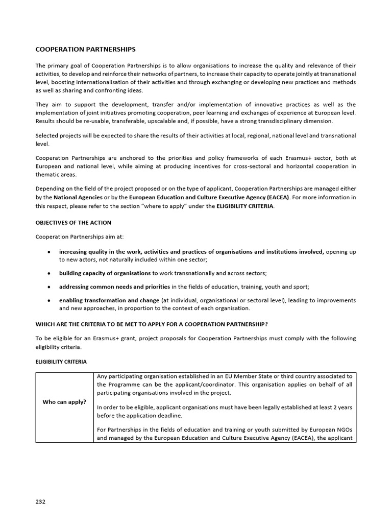 00 Guide Cooperation Partnerships | PDF | Project Management | European ...