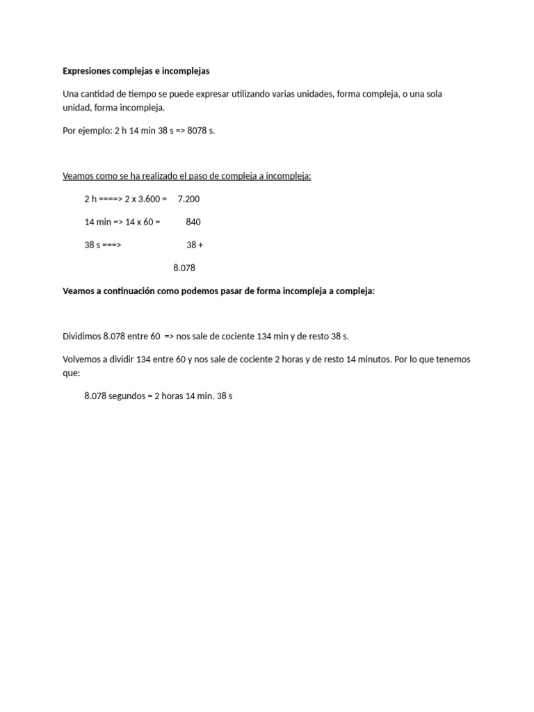 Expresiones Complejas e Incomplejas | PDF