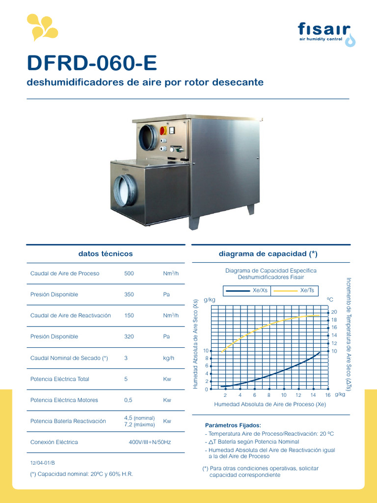 Deshumidificador FISAIR DFRD-060-E Especificaciones | PDF | Bienes ...
