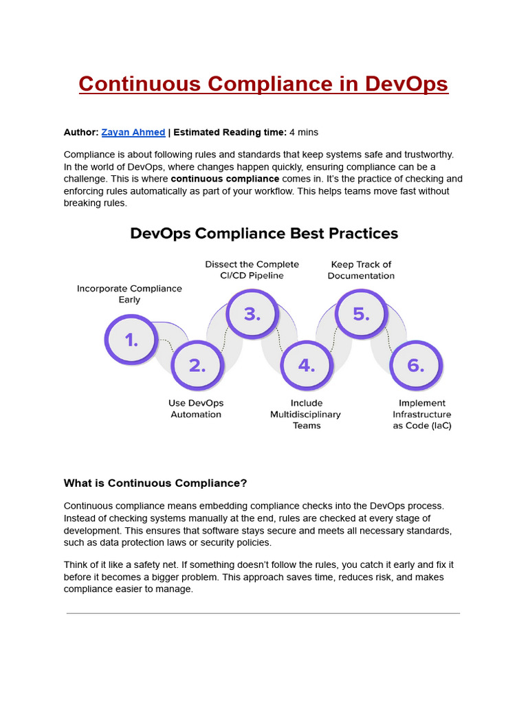 Continuous Compliance in DevOps | PDF | Regulatory Compliance ...