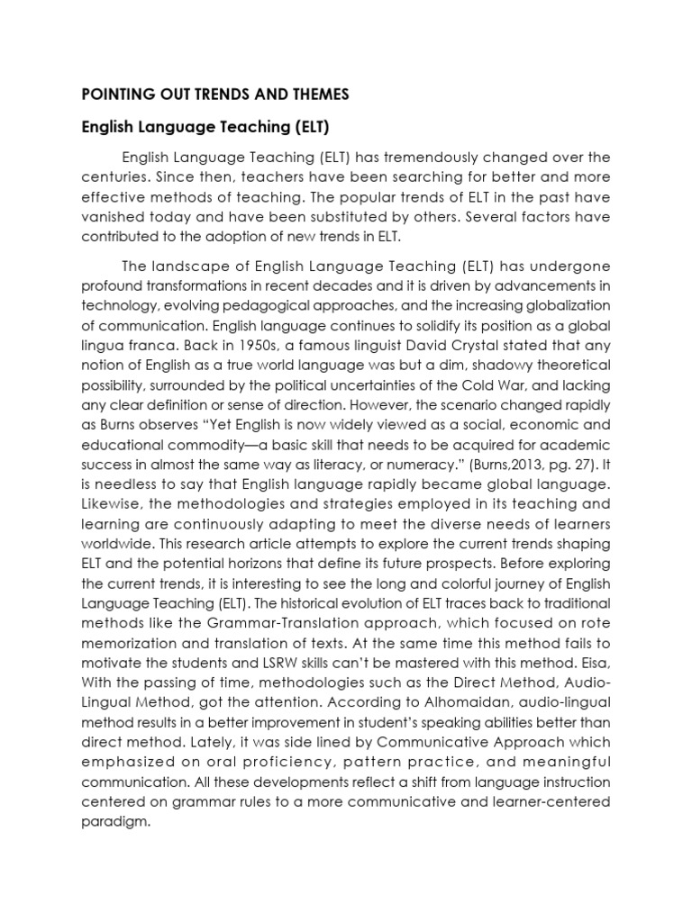 5_Pointing Out Trends and Themes | PDF | Language Education | Learning