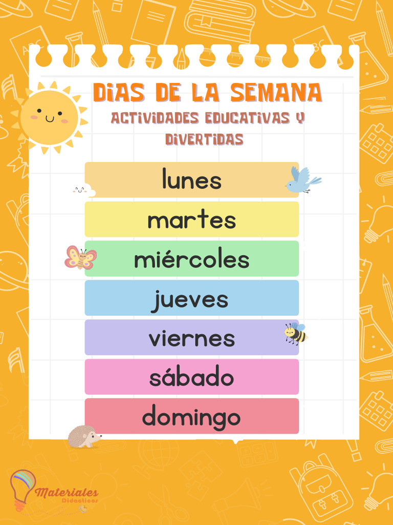 Actividades Divertidas: Días de la Semana | PDF