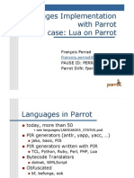 Languages Implementation With Parrot Lua On Parrot A Study Case