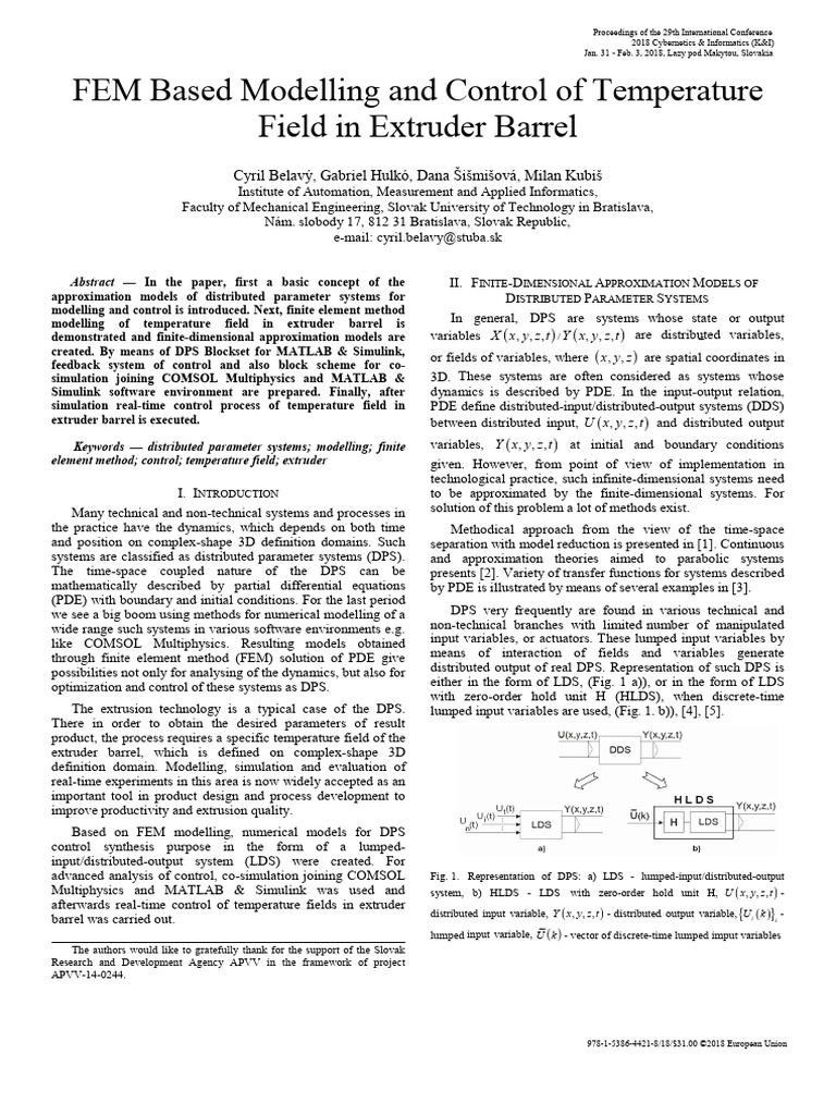 FEM Based Modelling and Control of Temperature Field in Extruder Barrel ...