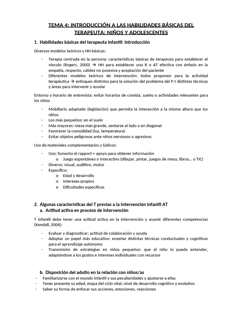 4 introduccion a las habilidades b sicas del terapeuta ni os y