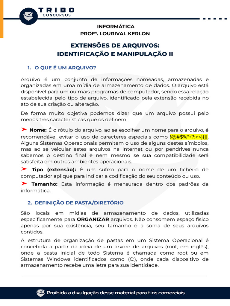Extensões de Arquivos e Gerenciamento | PDF | Botão Ctrl | Arquivo de ...