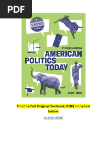 American Politics Today 8th Essentials Edition TEXTBOOK
