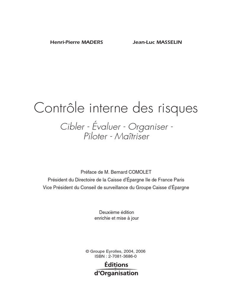 Contrôle interne des risques : Guide pratique | PDF | Risque | Contrôle ...
