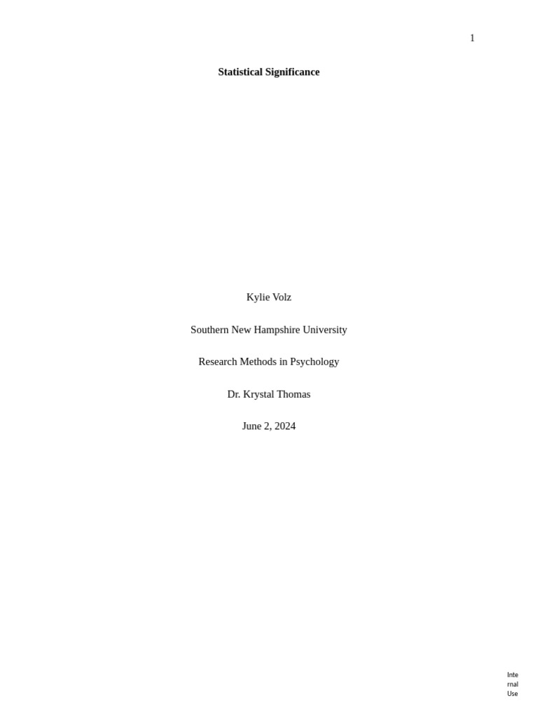 Short Paper 1 | PDF | P Value | Statistical Significance