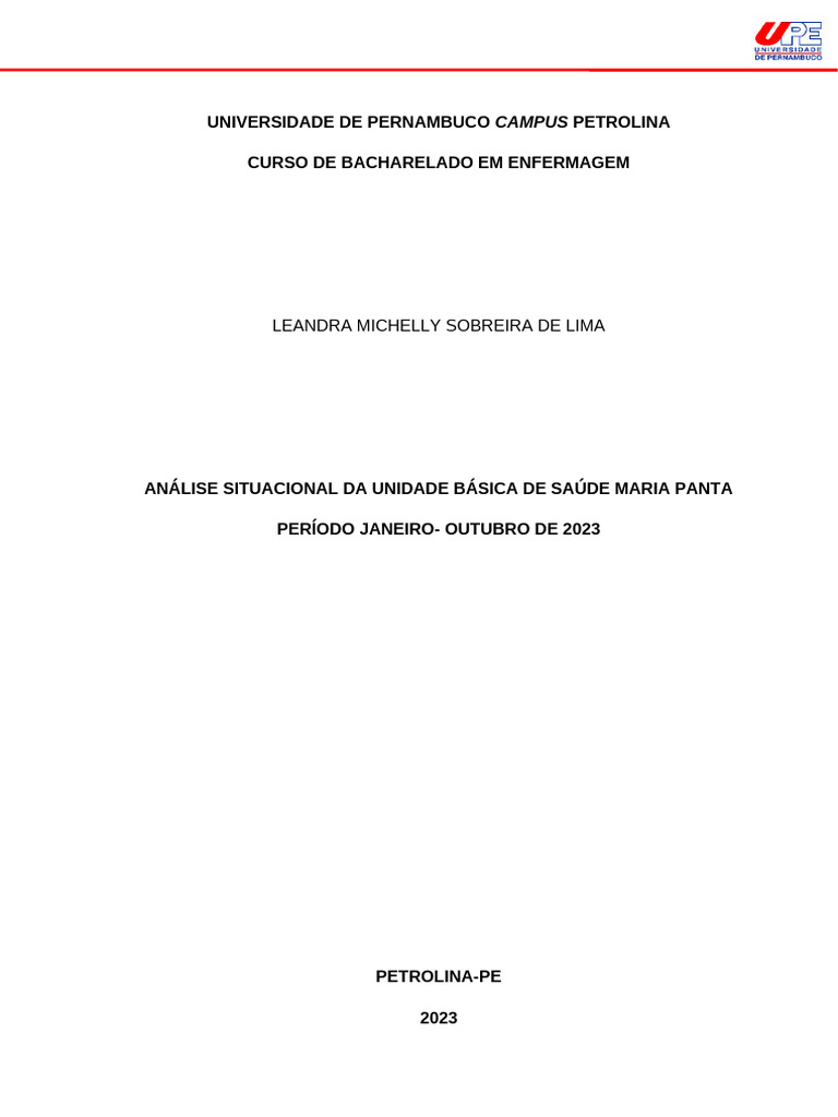 Análise da UBS Maria Panta 2023 | PDF | Planejamento familiar ...